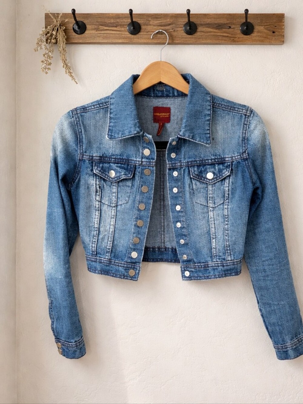 Cropped Blue Denim Jacket Women's XS